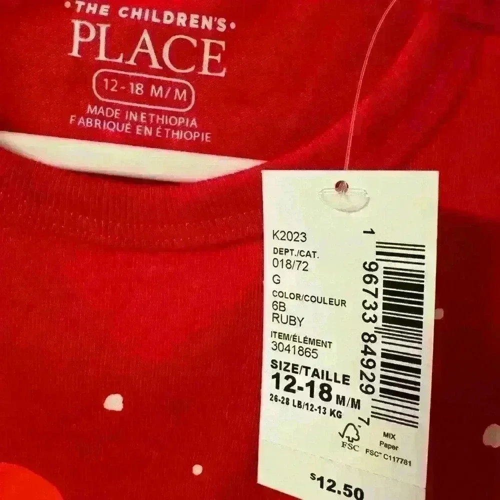 Boys Children’s Place Christmas shirt 18-24m NWT